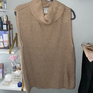 Rachel Zoe camel cowl neck sleeveless sweater Sz L